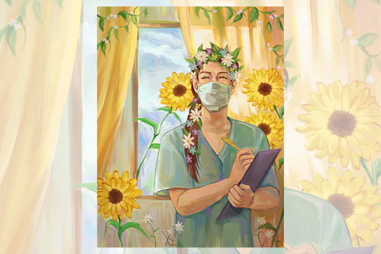 Helmi Kemppaisen finalistityö Tehy-lehden kansikuvakilpailussa.