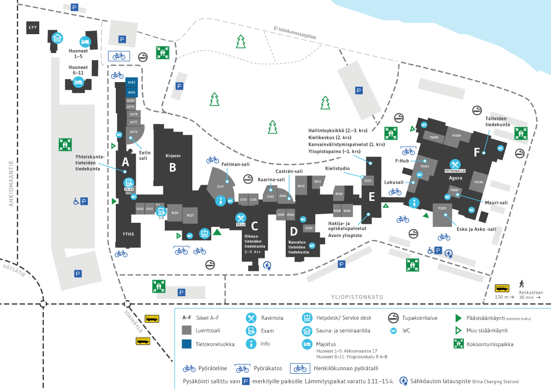 Lapin yliopiston kampuskartta