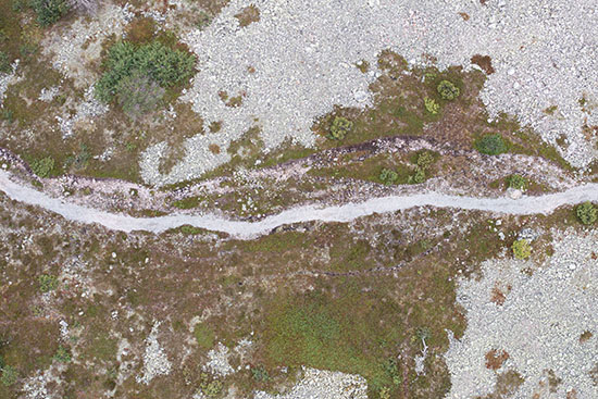 Antti Pakkanen: rajaus Pakkasen valokuvateoksesta. Pakkanen tarkastelee kuvissaan ihmisen jälkiä Pyhä-Luoston kansallispuistossa sekä muiden lajien elämää ihmisen jäljissä ja aikaisemmin käytössä olleissa rakennelmissa.