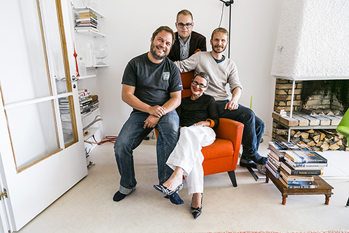 Arctic Design Week 2015 -tuottajatiimi Jan Leutola, Julius Oförsagd, Päivi Tahkokallio ja Maxim Narbrough. Kuva: Hayden Lloyd.