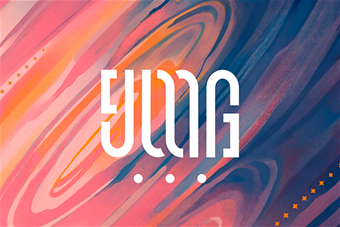 UMG-logoteksti värillisellä pohjalla