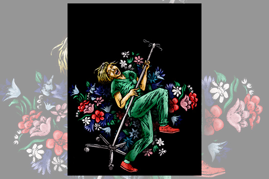 Aino Mella-Ahon finalistityö Tehy-lehden kansikuvakilpailussa.