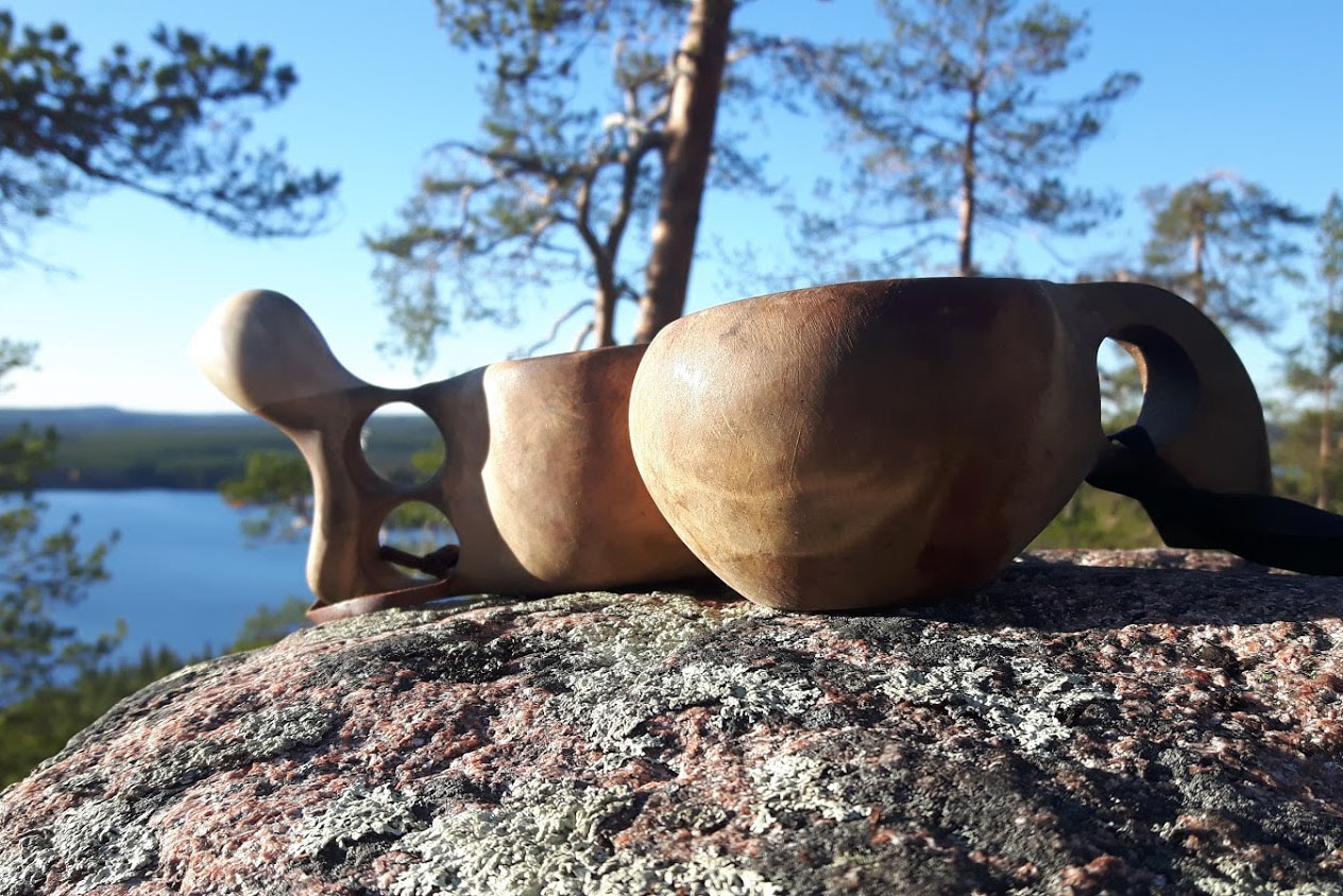 Kuvassa kaksi kuksaa kallion päällä.